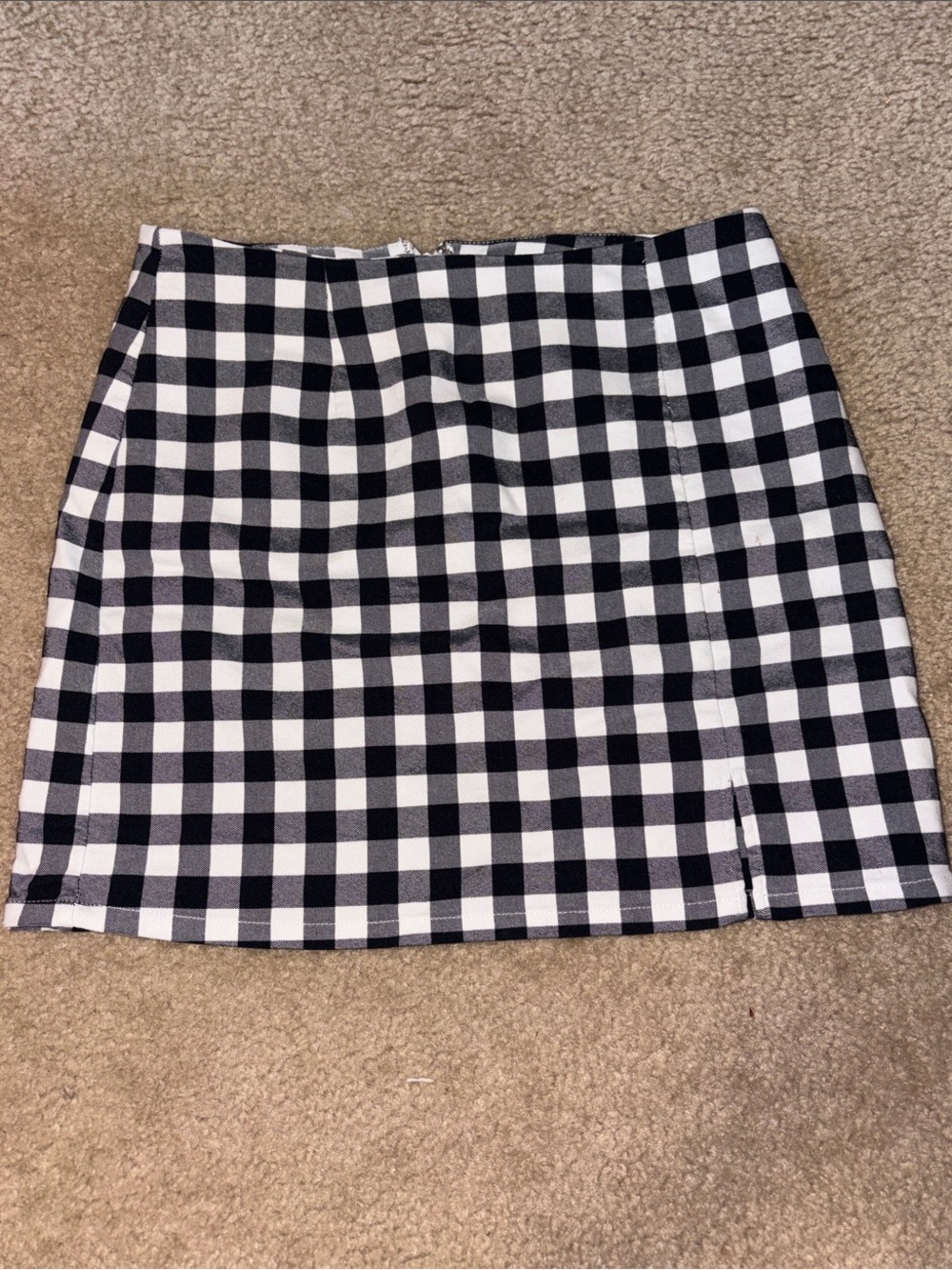 Forever 21 Black & White Gingham Mini Skirt